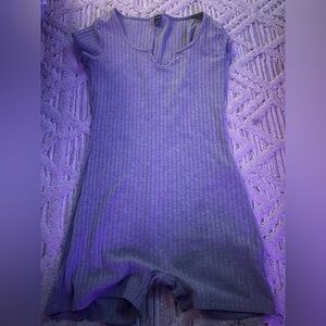 SHEIN Heather Gray Ribbed Knit Top